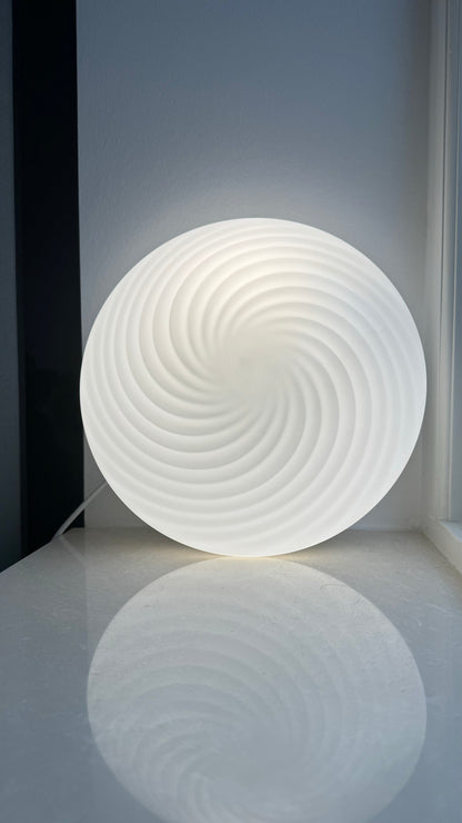 Murano ceiling lamp with white swirl, 30cm