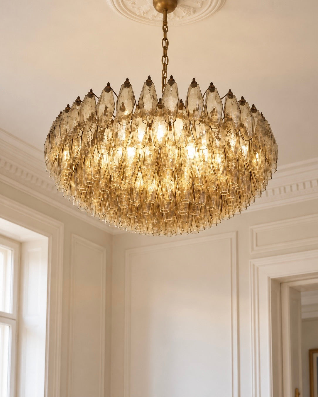 Murano chandelier | Poliedri | 185 glasses | Smoked