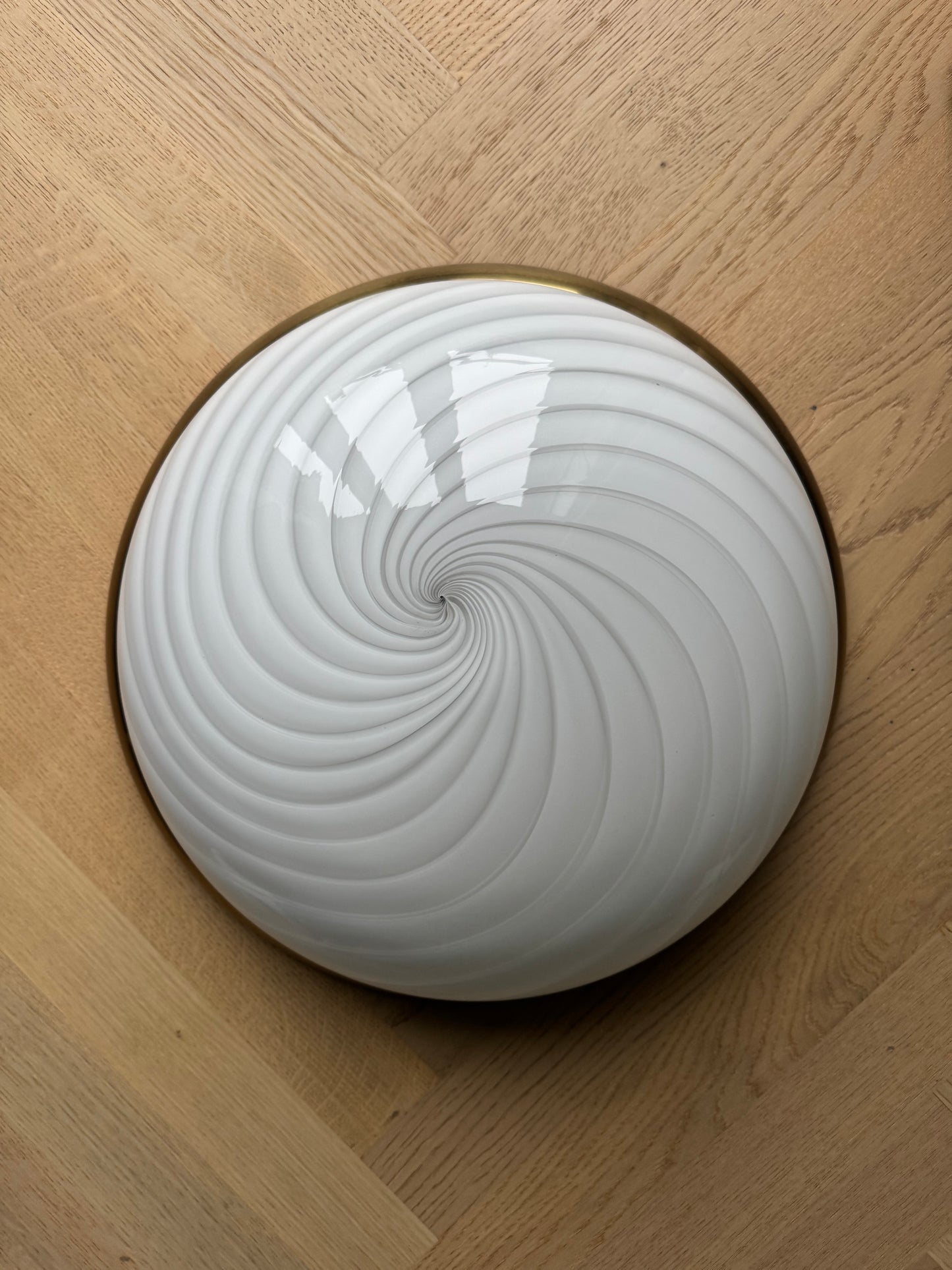 White vintage Murano ceiling lamp, 36 cm