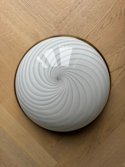 White vintage Murano ceiling lamp, 36 cm