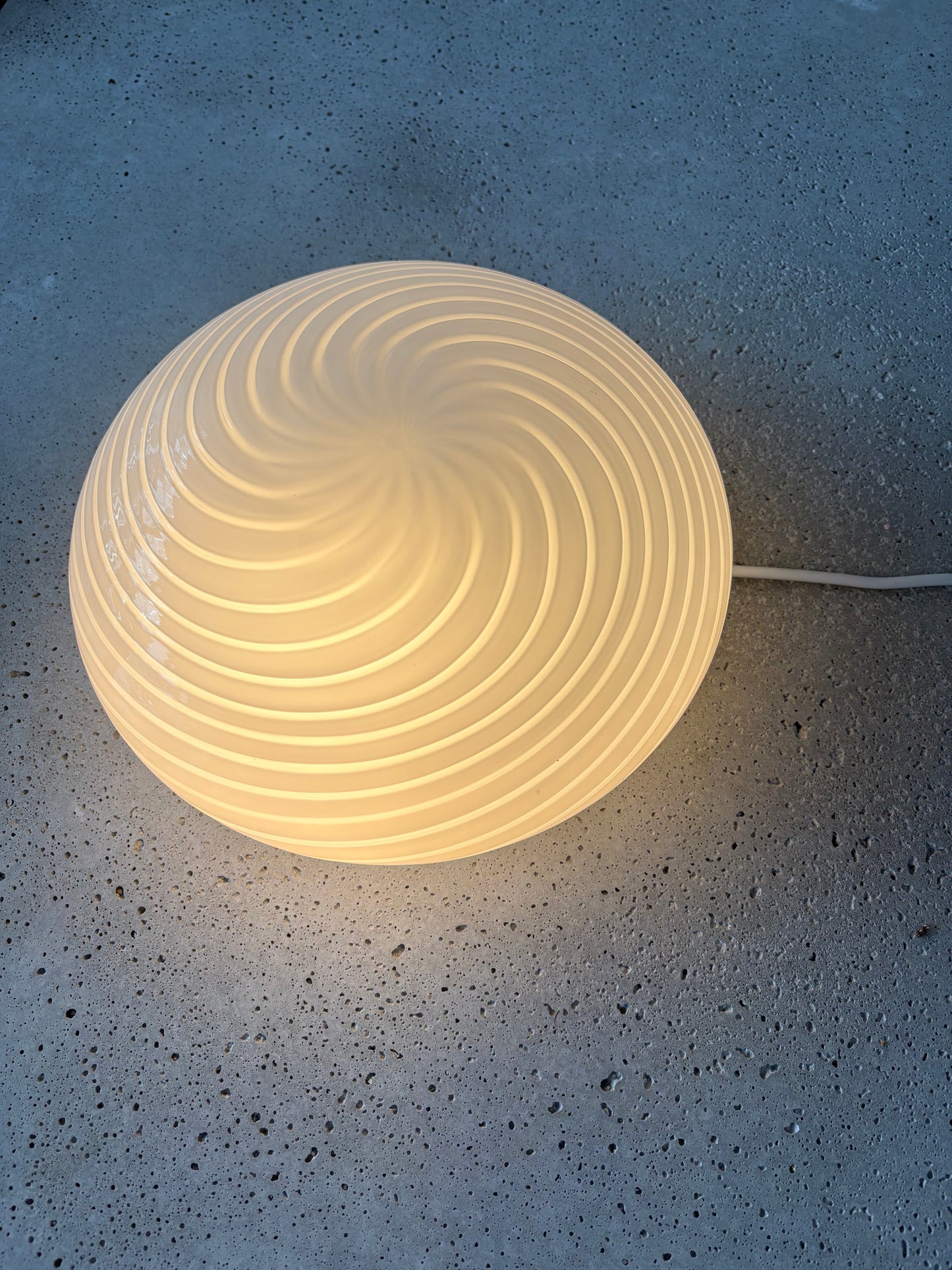 Vintage Murano flush mount lamp with engraving, 27 cm