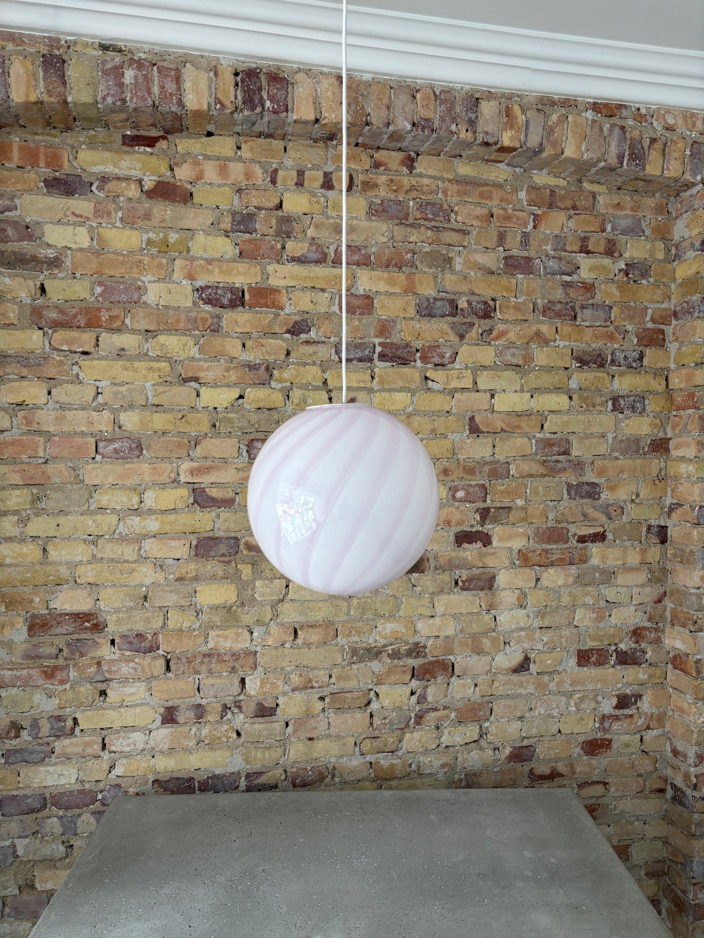 Lyserød Murano pendel, 30 cm