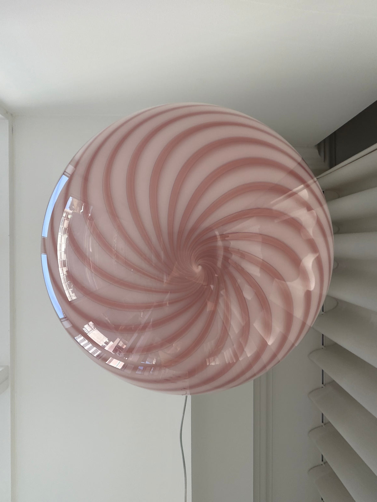 Pink Murano swirl pendant light, 40 cm