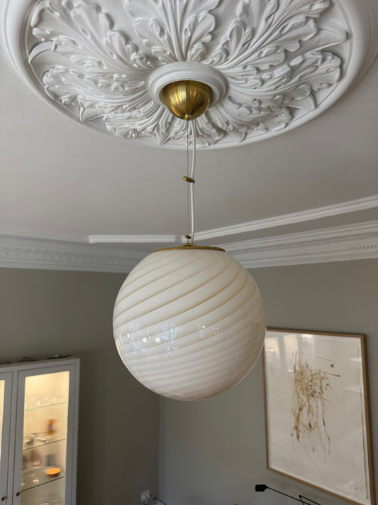Lysegul Murano swirl loftslampe, 30 cm