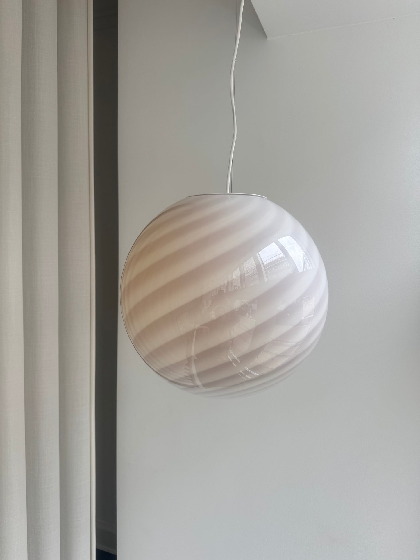 Lysegul/creme Murano pendel, 40 cm