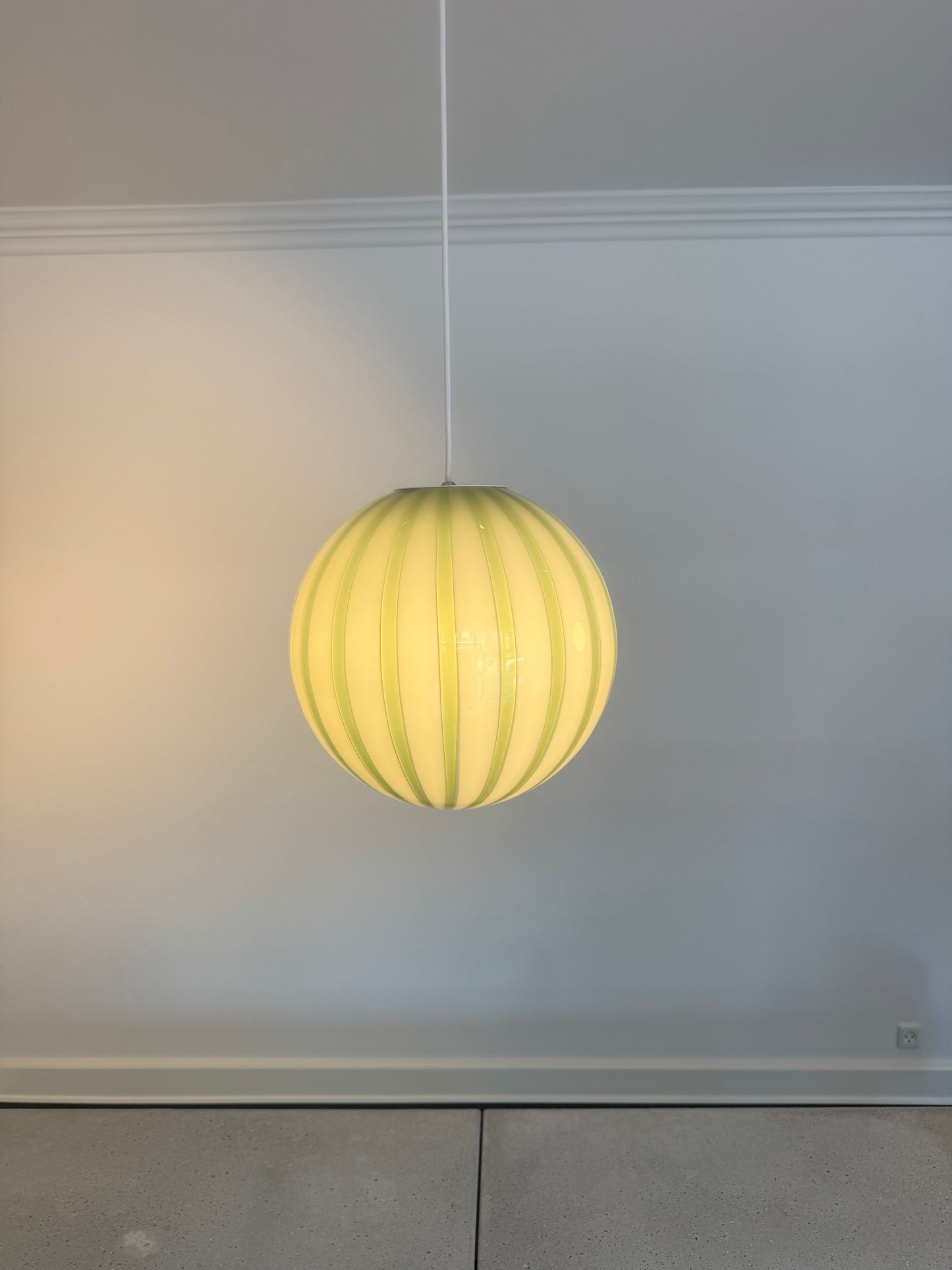 Mørkegrøn candy Murano pendel, 30 cm