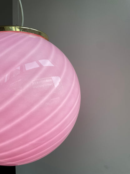 Bubblegum Murano pendel i klassisk swirl, 40 cm