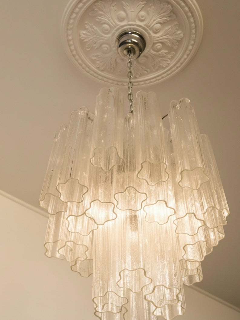 Murano lysekrone | Tuber | 30 glas | Klart glas