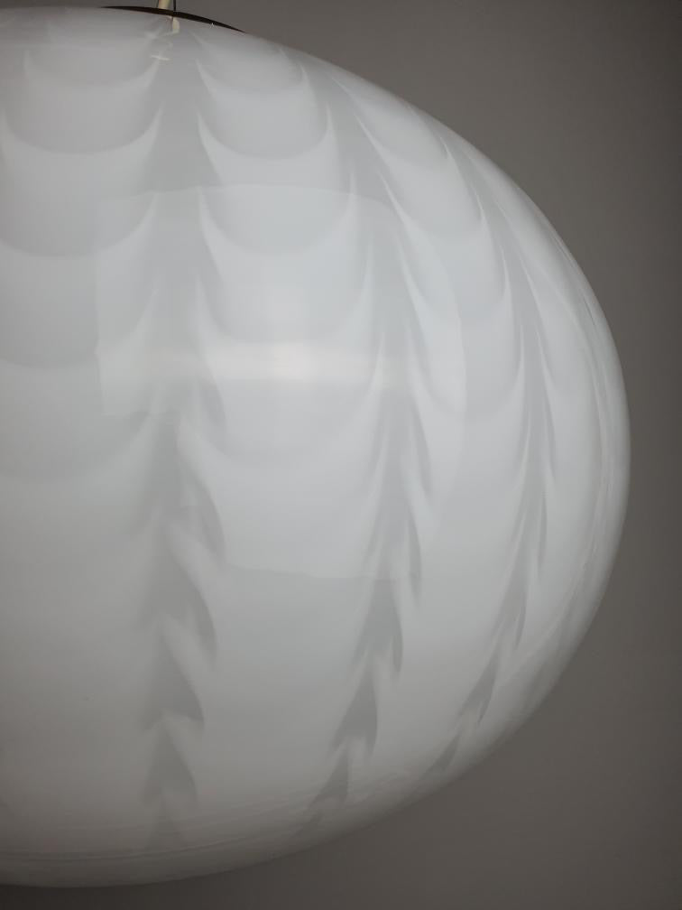 White vintage Murano peacock pendant lamp, 43 cm