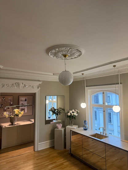 Hvid Murano peacock loftlampe, 30 cm