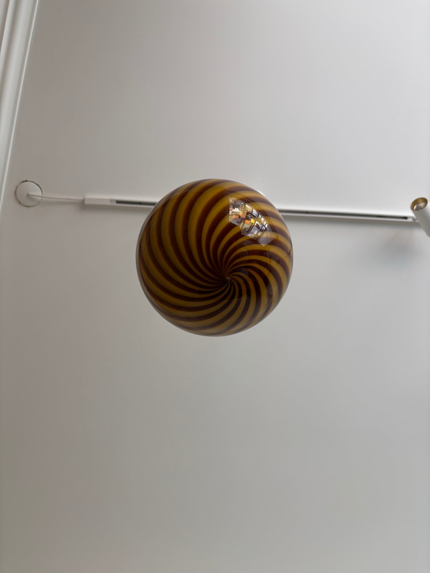 Amber/dark yellow Murano pendant light, 20 cm