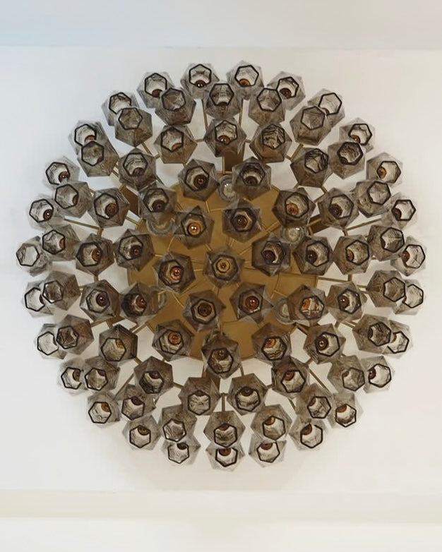 Murano chandelier | Poliedri | 84 glass | Smoked