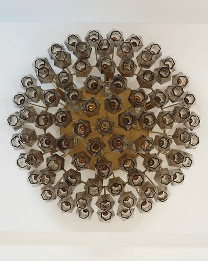 Murano chandelier | Poliedri | 84 glass | Smoked