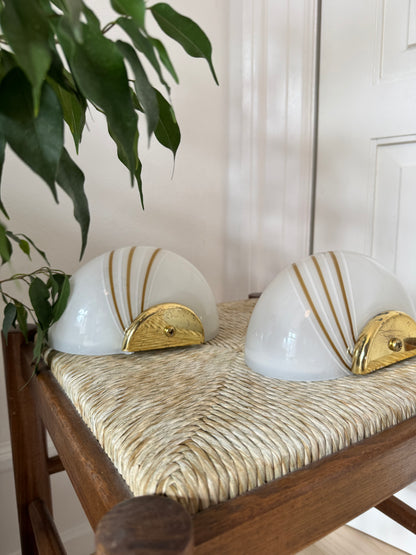 Vintage Murano shell wall lamps (one set)