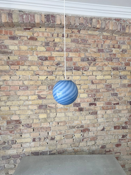 Blå swirl Murano pendel, 20 cm