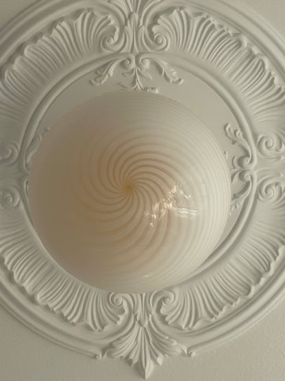 Light yellow Murano swirl ceiling lamp, 30 cm