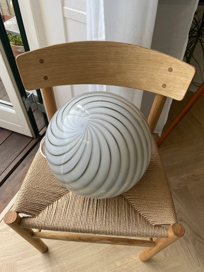 Murano pendant lamp in gray and white swirl, 30 cm