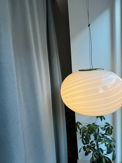 Classic white vintage Murano pendant lamp, 40 cm