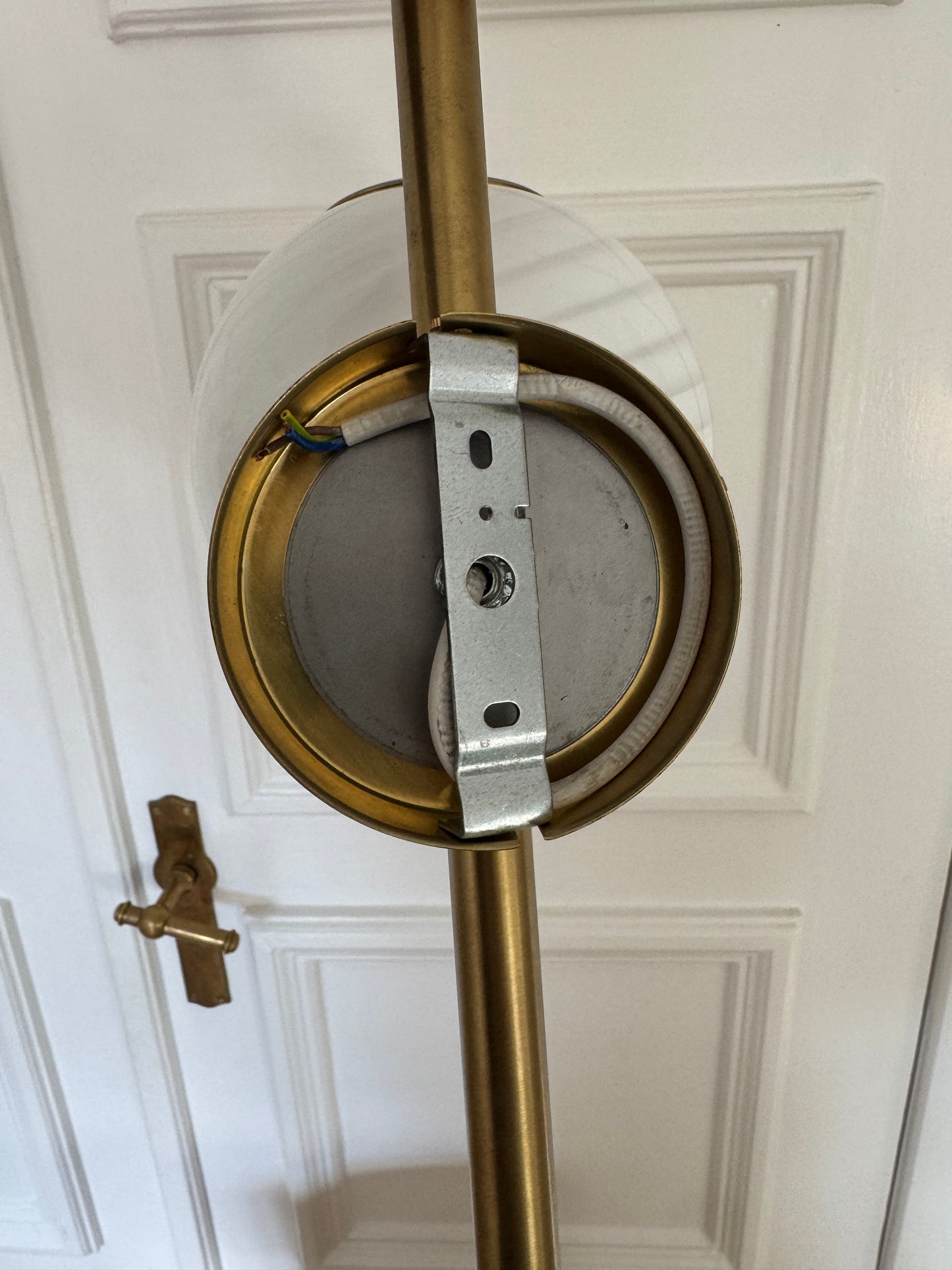 Murano væglampe i hvid klassisk swirl, 43 cm høj (På forespørgsel)