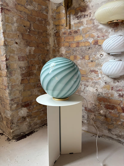 Mørkegrøn murano bordlampe, 30 cm