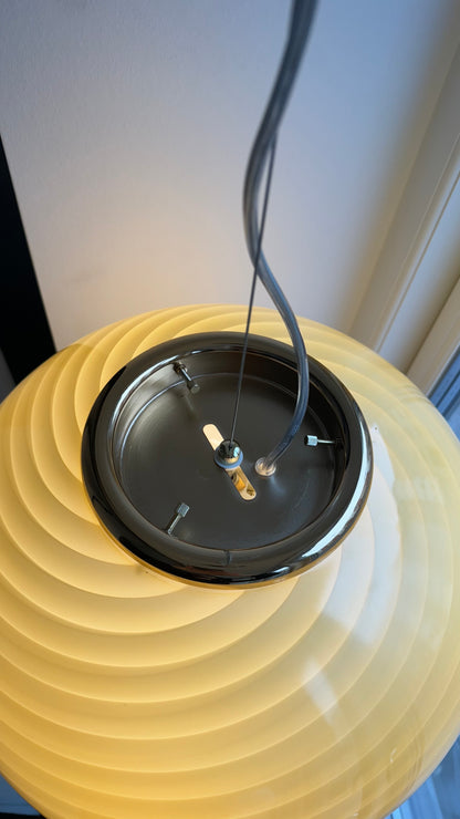 Murano pendant in yellow swirl, 40 cm