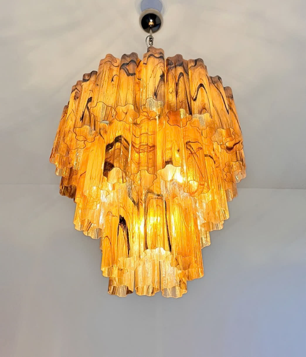 Murano Chandelier | Tuber | 48 glasses | Amber Alabaster