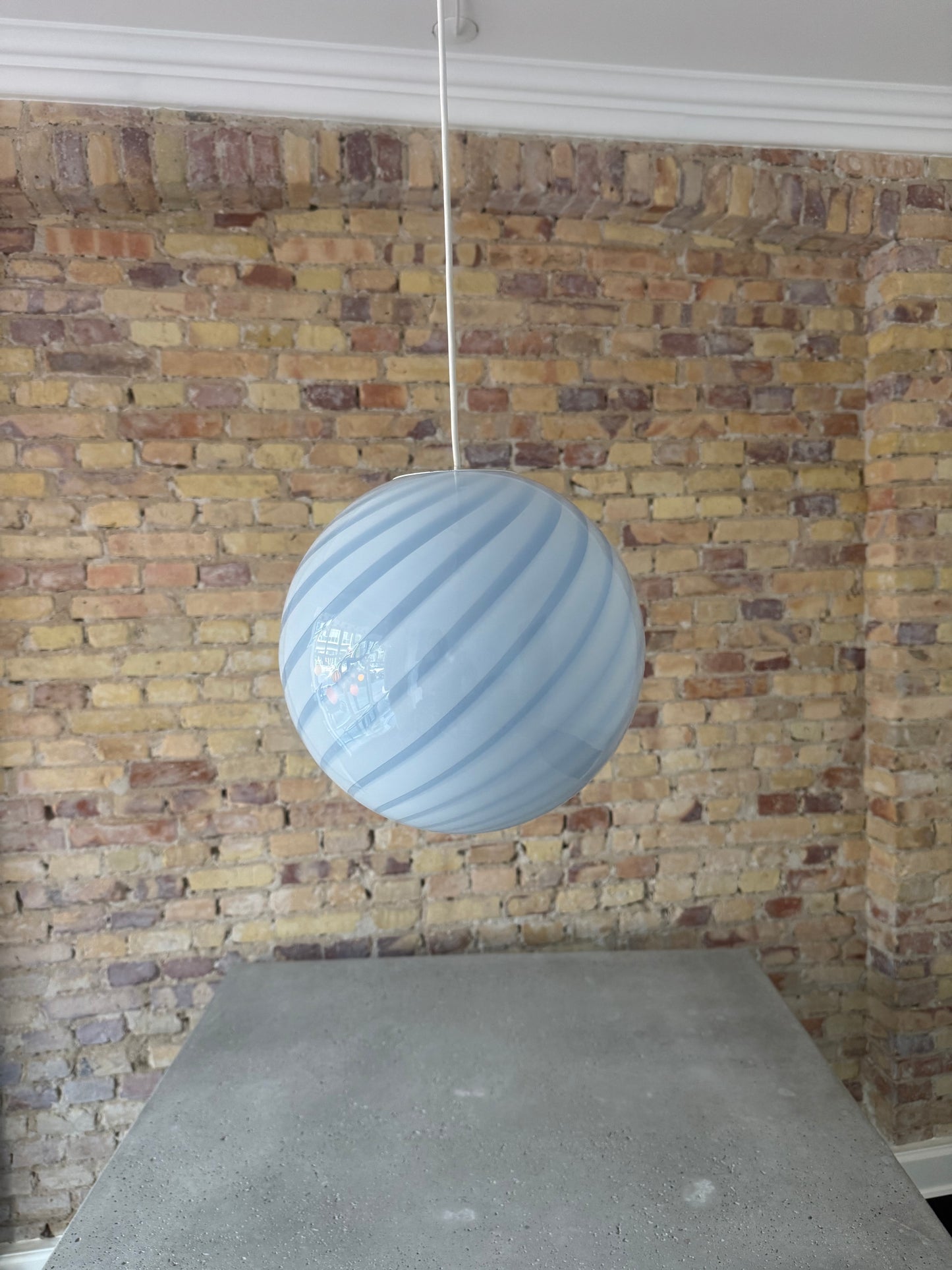 Lyseblå Murano pendel, 30 cm