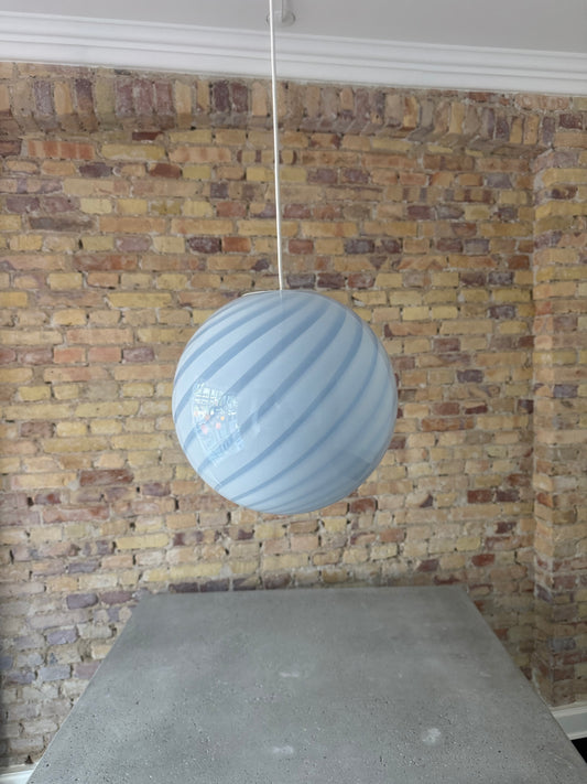 Lyseblå Murano pendel, 30 cm