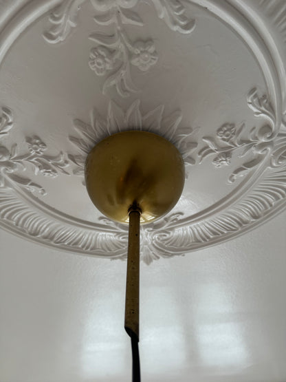 Mega Vintage Murano pendant lamp with brown swirl, 45 cm