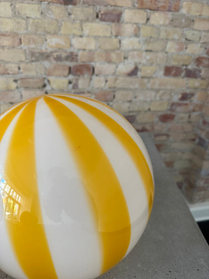 Yellow 'Solero' Murano striped pendant light, 30 cm - 2nd quality