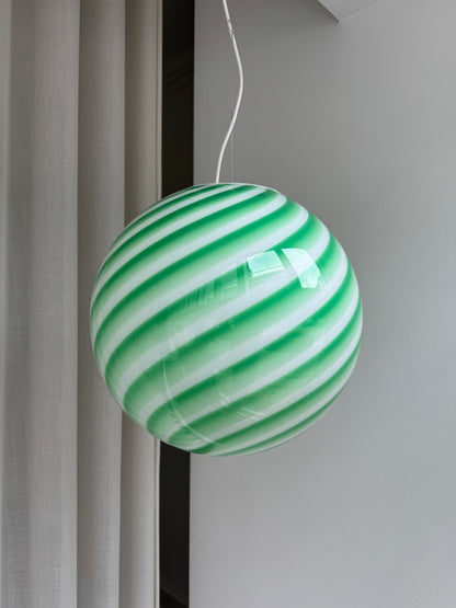 Green Murano candy ceiling lamp, 40 cm