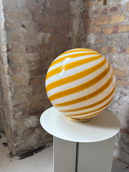 Gul bolche bordlampe, 30 cm