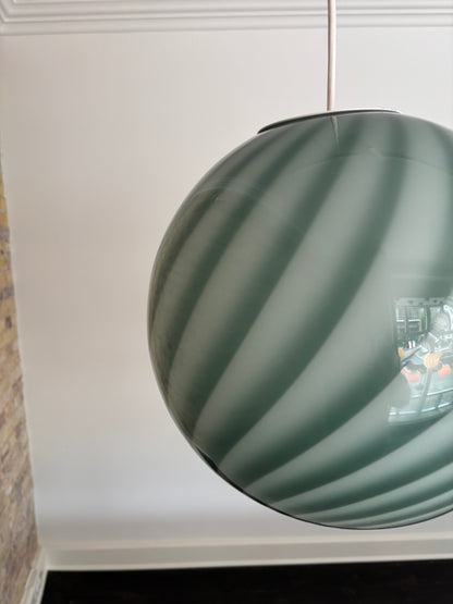 Dark green Murano swirl pendant light, 30 cm