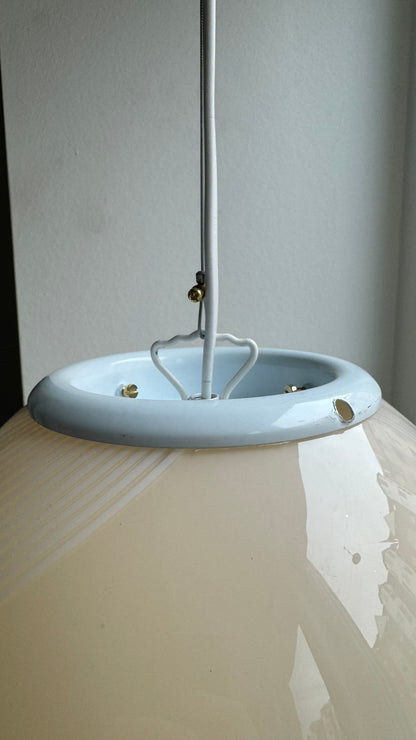 Murano cream/light yellow round pendant, 24 cm