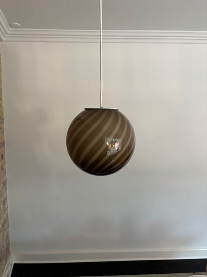 Brun Murano pendel, 20 cm