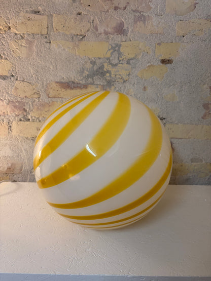 Murano candy loftlampe med gul swirl, 30 cm - 2. sortering