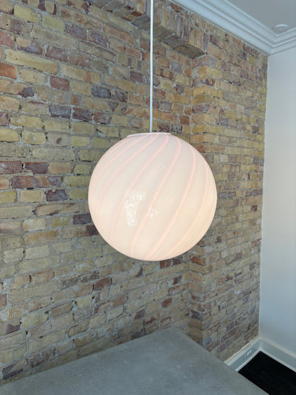 Lyserød Murano pendel, 30 cm