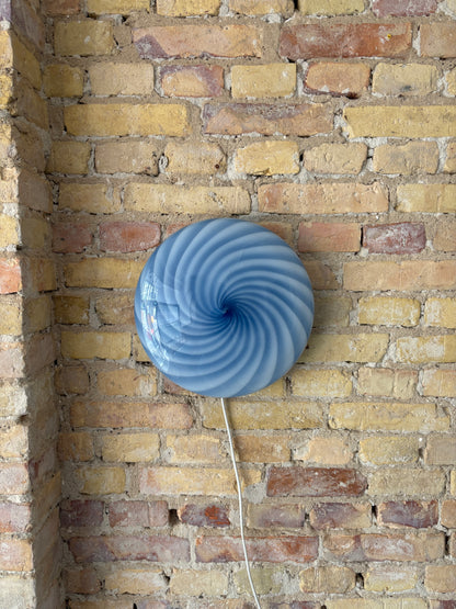 Blå Murano plafond, 30 cm