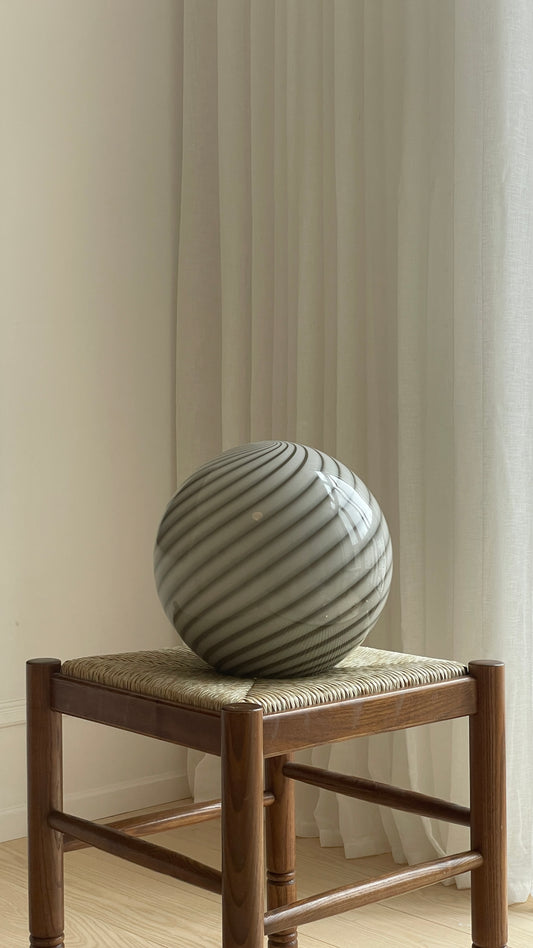Murano pendel lampe i grå og hvid swirl, 30 cm