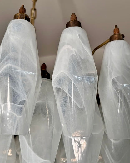 Murano chandelier | Poliedri | 185 glasses | White alabaster