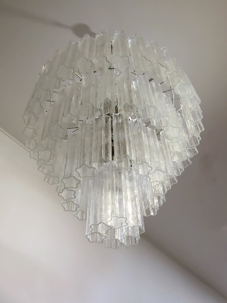 Murano lysekrone | Tuber | 78 glas | Klart glas
