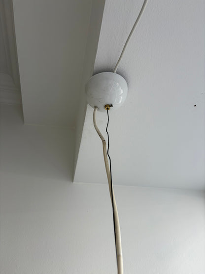 Smuk hvid vintage Murano peacock pendel, 37 cm