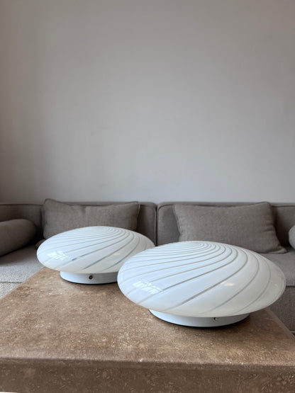 Murano ceiling lamp in classic white, 32 cm