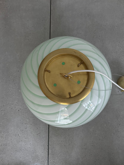 Large ceiling lamp with green swirl, 40 cm