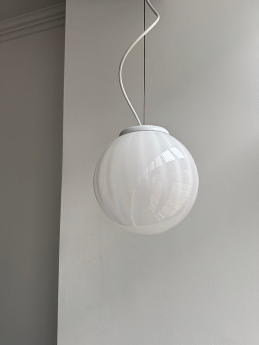 Vintage Murano pendel m. lodret swirl, 25 cm