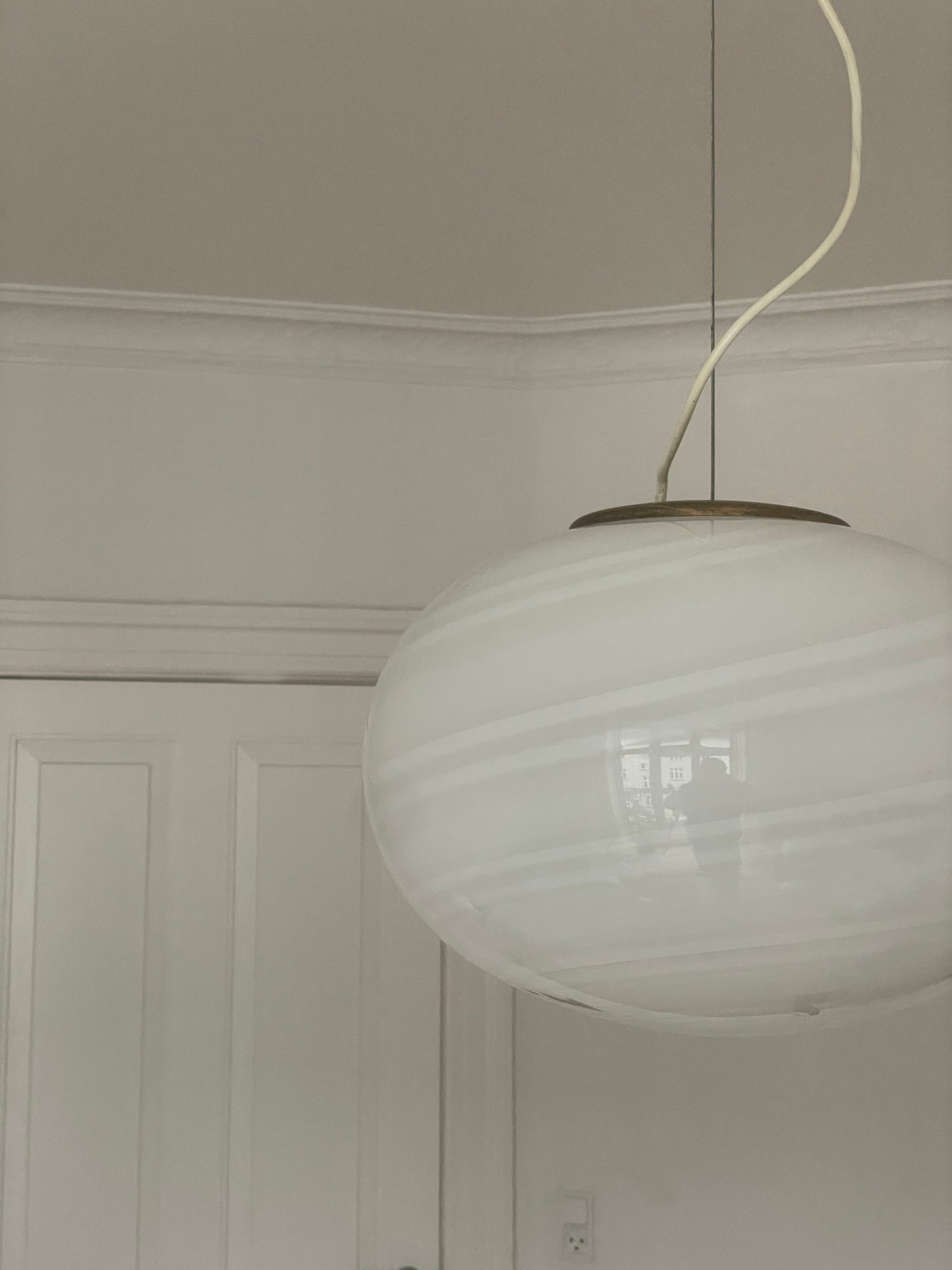 Hvid elegant og sjælden Murano pendel, 40 cm