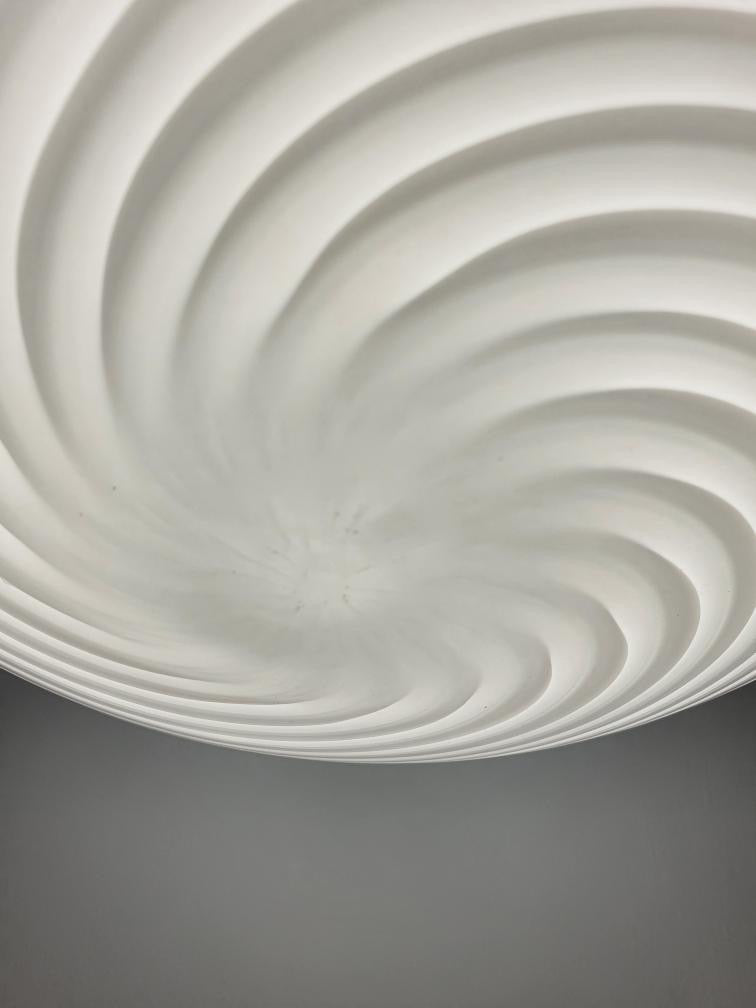 Vintage Murano pendant in white swirl, 36 cm