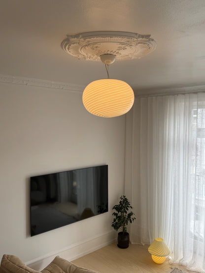 Classic Vintage Murano pendant lamp with engraving, 41 cm