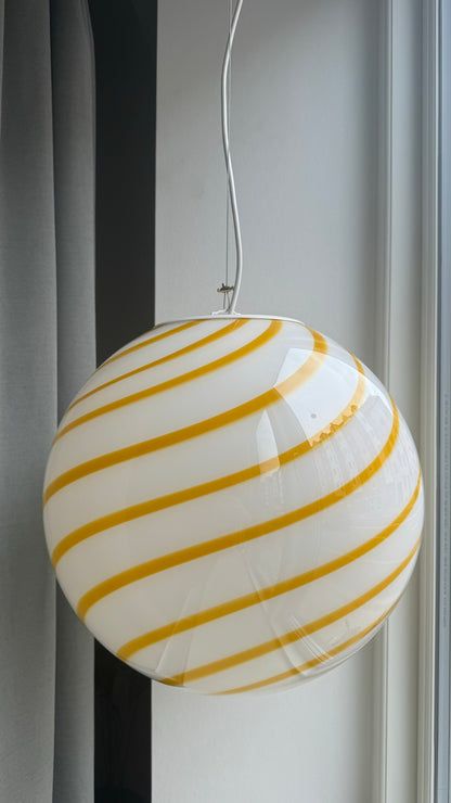 Murano yellow bolche pendant light, 40 cm