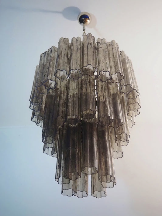 Murano lysekrone | Tuber | 48 glas | Røg-farvet glas